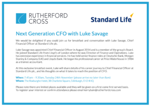 Next Generation CFO Luke Savage Standard Life Invitation